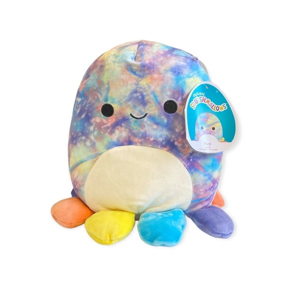 SQUISHMALLOWS Pedi The Rainbow Tie-Dye Octopus 8" Plush Box Lunch Exclusive NEW - Picture 1 of 4